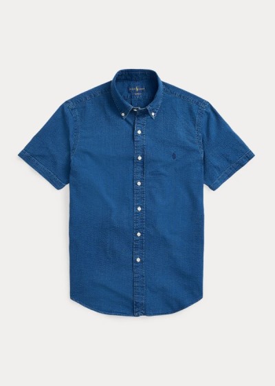 Camisa Polo Ralph Lauren Hombre Azules - Lightweight Seersucker - RBENG2695